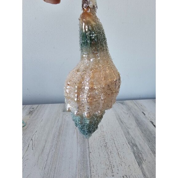Beaded glass shell beach ornament glitter nautical Xmas tree life size sparkle - Picture 1 of 8